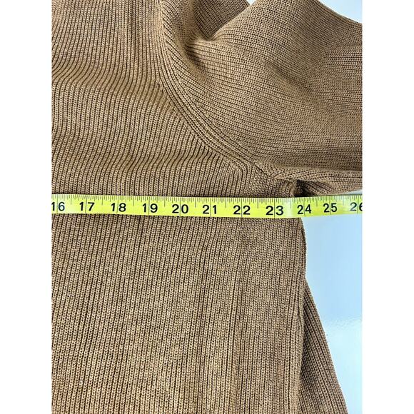 J Jill Women Sweater 2X Red Tunic Rib Knit Long Sleeve V Neck Pullover Brown Tan - Picture 15 of 15